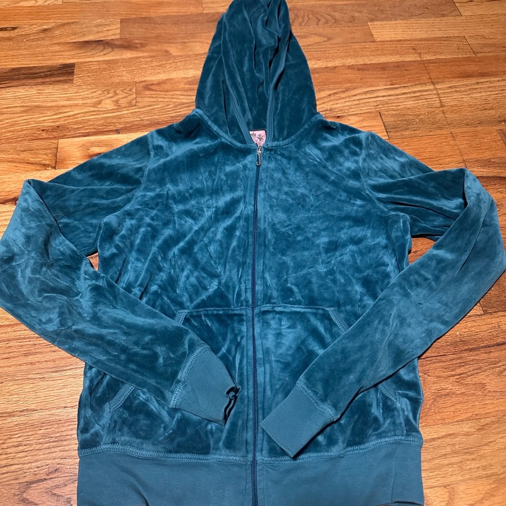 Juicy Couture Teal Velour hoodie